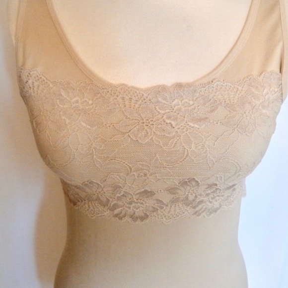 Rhonda Shear Lace Overlay Seamless Tank Top - Picture 4 of 7